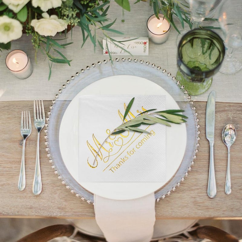 LiveBe 100 Pack of Paper Cocktail Napkins with Gold design，Formal Dinner, Anniversary, Wedding Napkins for Tables, Guestrooms, Restrooms(5 x 5 in，3-ply) (Gold 24) - Image 4